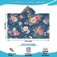 thumbnail image 2 of Pioneer Flower Floral Print Pattern Hooded Bath Towel，50"x30" for Ages 3 To 12 Kids, Quick Dry Lightweight Soft Microfiber Hood Beach Towel Cover Up for Kids, 2 of 7
