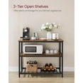 thumbnail image 6 of Kitchen Island with 3 Shelves, 39.4 Inches Kitchen Shelf with Large Worktop, Stable Steel Structure, Industrial, Easy to Assemble, Rustic Brown and Black, 6 of 7