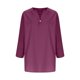 thumbnail image 5 of mfyjkho Tops De Moda Para Mujer, Blusa De Moda Para Mujer, Color Liso, De Imitación De Lino Y Lino, Con Mangas 3/4, Dobladillo Dividido, Cuello En V Y Botones Tops De Gimnasio Para Mujer Xxxxl, 5 of 7