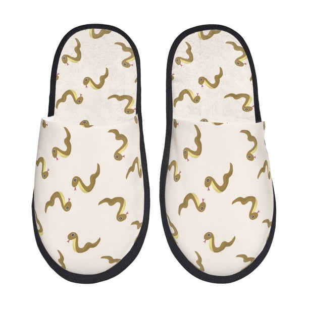 Fotbe Cartoon Snake Pantuflas Peludas para Mujer con Estampado, Zapatillas de Peluche, Zapatos de Invierno para Casa, Uso Interior y Exterior-Large