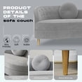 thumbnail image 4 of Magic Home Velvet Sofa Couch for Living Room, 99 Inch Modern Contemporary Tufted Curved Sofa Couch-Gray, 4 of 10
