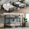 thumbnail image 3 of CAPCAEK Full over Full Metal Bunk Bed with Storage and Guardrail, Noise-Free for Teens and Adults, 3 of 11