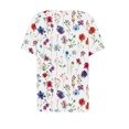 thumbnail image 5 of Women's Vintage Button up Summer Clothes for Teen Girls Fashion 2024 Short Sleeve Tunic Tops for Lady Loose Fit Flowy V Neck Blouse Floal Printing Y2K Tops Dressy Casual White T Shirts S, 5 of 5