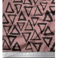 thumbnail image 1 of Soimoi Pink Heavy Satin Fabric Triangle Geometric Print Sewing Fabric Yard 54 Inch Wide, 1 of 3