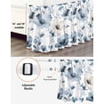 thumbnail image 3 of Abstract Art Bed Skirt Blue Brown Watercolor Flowers Petals Vintage Bed Skirts Queen Size 16 Inch Drop, Wrap Around Dust Ruffle&nbsp;Bedskirt with Adjustable Elastic Belt for Queen Size Beds, 3 of 7