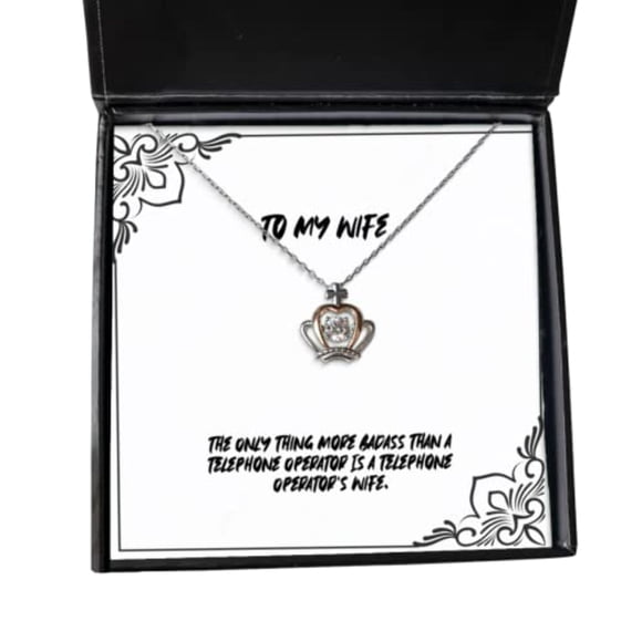 Collier Pendentif Couronne Sarcastic Wife, la Seule Chose Plus Méchante Qu'un Téléphone Est, Fantaisie pour Femme, Noël