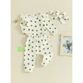 thumbnail image 3 of Arvbitana Baby Girls Jumpsuit Outfits Shamrock Print Long Sleeve Romper + Pants + Bow Headband 3M 6M 12M 18M Newborn Infant Cute Holiday 3Pcs Clothes Set, 3 of 9