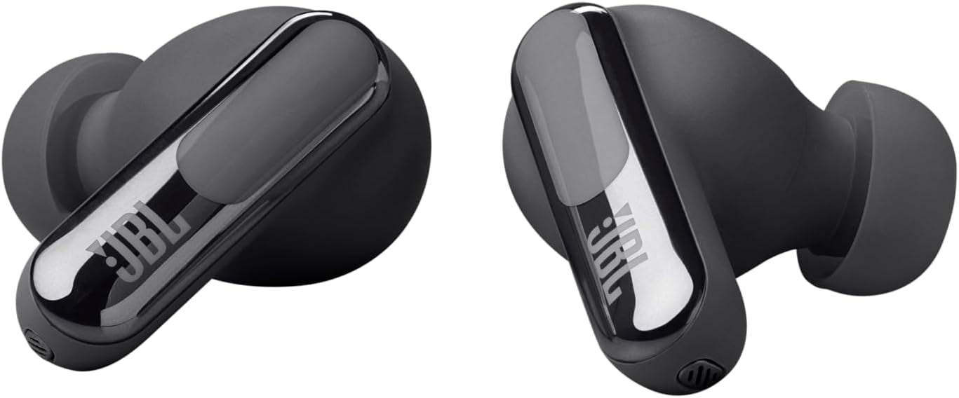 Open Box JBL Live Beam 3 - True wireless noise-cancelling earbuds with stick-closed design and Smart Charging Case - Black