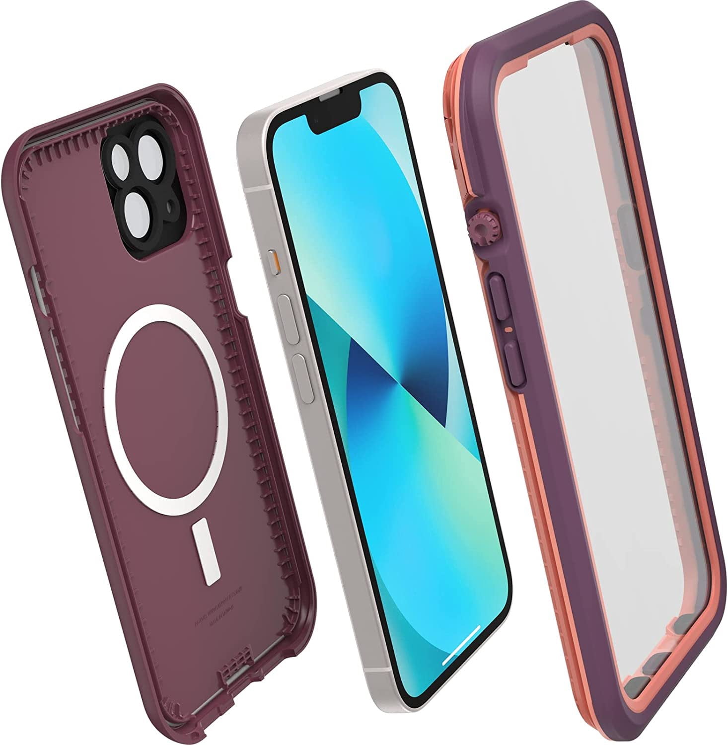 LifeProof FRĒ Compatible with Magsafe SERIES Waterproof Case for iPhone 13 (ONLY) - RESOURCEFUL PURPLE