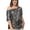 Black and Silver, variant on Women's Plus Size Sequin One Shoulder Short Sleeve Party Top