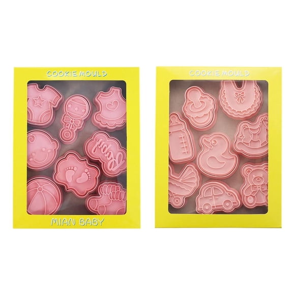Milue 16 Pack PP Material Cookie Moulds Cookie Cutters Biscuit Stamps Babies Themed