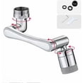 thumbnail image 1 of Robinet D'extension Multifunctionnel Rotatif À 1440 Degrés, Accessoire De Filtre Robinet, 1080°Mousseur Robinet Avec Deux Méthodes De Sortie D'eau Pour Cuisine Salle De Bain - Argent, 1 of 5