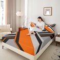thumbnail image 4 of Erosebridal Abstract Geometry Lines Bed Sheets Set King Size,Orange Aesthetic Art Bedding Sets King Size,Geometric Pattern Bed Sheets King,Microfiber Room Decoration,4 Pieces, 4 of 7