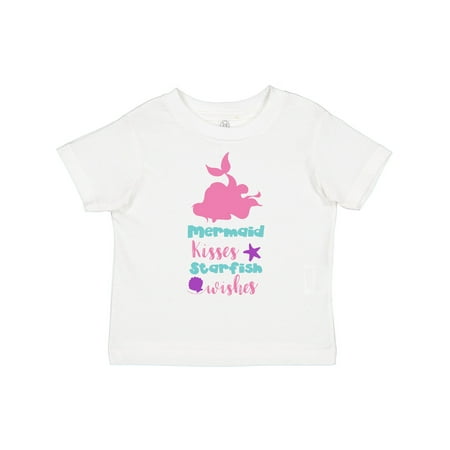 

Inktastic Mermaid Kisses Starfish Wishes - Pink Blue Purple Girls Toddler T-Shirt