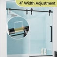 thumbnail image 4 of KPUY 56" - 60" x 60" Frameless Single Sliding Bath Tub Shower Door with 5/16" Tempered Glass, Explosion-proof Film, Double Stainless Steel Handle, Matte Black, 4 of 9