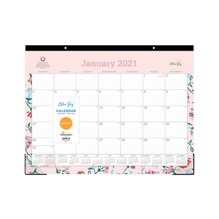Blue Sky BCA 2021 17" x 11" Desk Pad, Garden Flower