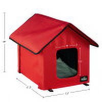 PETMAKER Heated Cat House with Heating Pad and Sherpa Cover (Red)