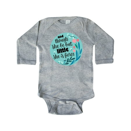 

Inktastic Shakespeare She Is Fierce Quote Gift Baby Girl Long Sleeve Bodysuit