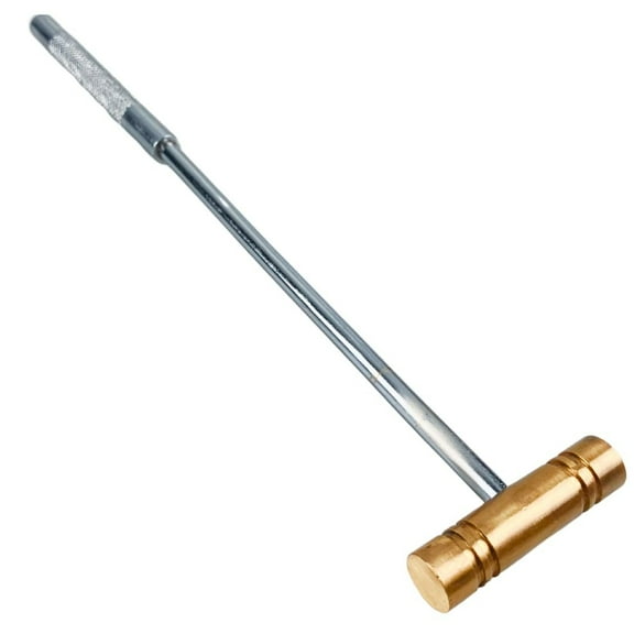 ARTESIA TOOL 9.5" 24.1 cm Double Ended Brass Mini Mallet Hammer  2" 5.1 cm Head  0.5" 1.3 cm Striking Surface Each End  Anodized Aluminum Handle with Textured Grip