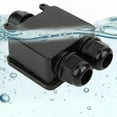 thumbnail image 1 of "High-Performance Black 3-Way Y-Shaped IP68 Waterproof Cable Connector Enclosure for Indoor & Outdoor Use", 1 of 7