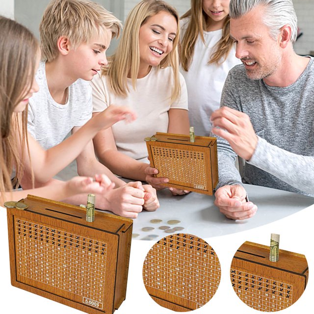 Xihbxyly Alcancía de Madera, Divertida Alcancía para Ahorrar, Fácil de Armar, Decoración Rústica, Herramienta para Administrar El Dinero, Regalo Perfecto para Todas Las Edades.