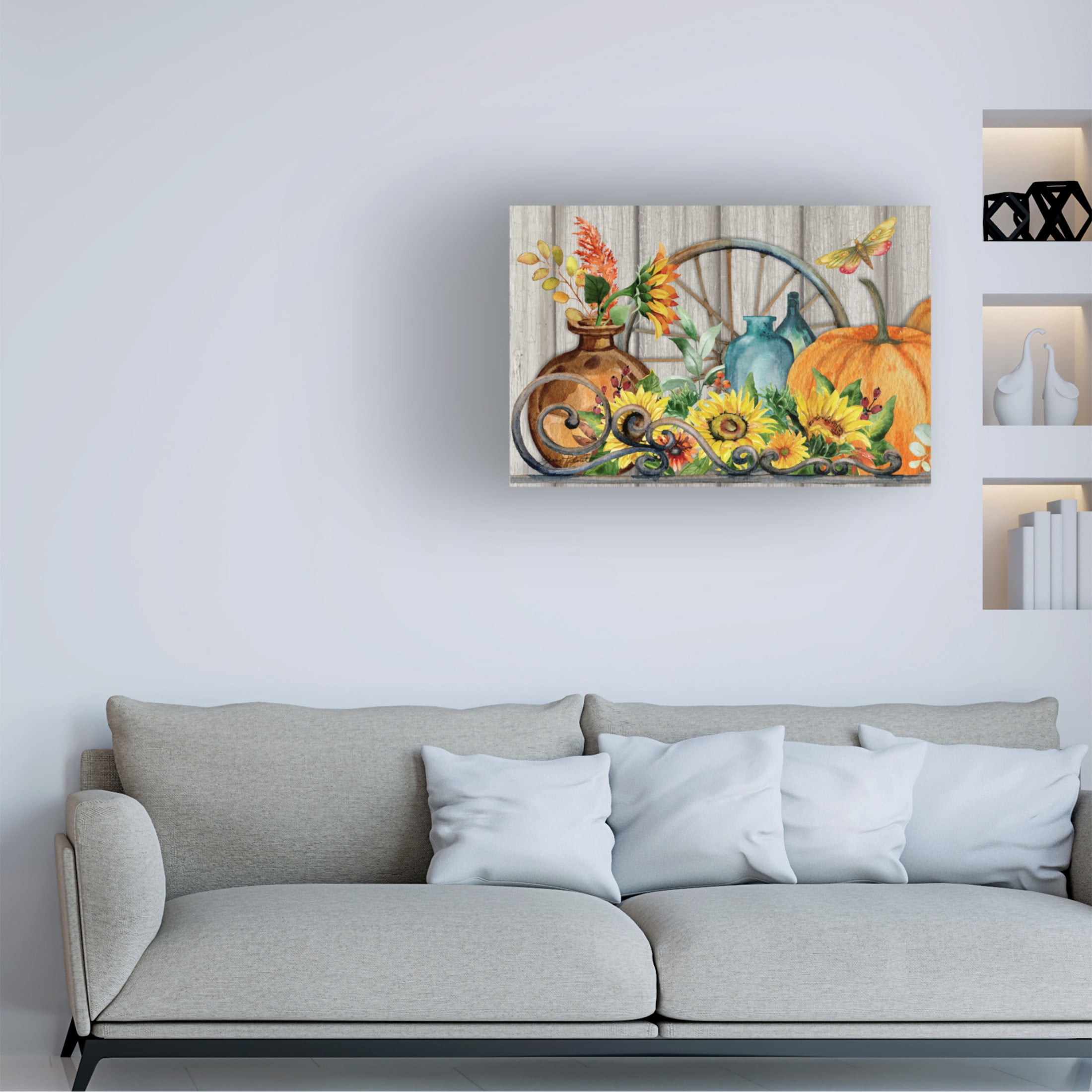 Canvas Wall Art - Jean Plout 'Thankful Heart B' Wall Art for Living Room, Bedroom, or Office Décor by Trademark Fine Art - 19 x 12 Inches