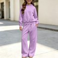 thumbnail image 2 of YUNLIUU Girls Sweatsuit 2 Piece Hoodies and Sweatpants Sweat Set,14 Years,Purple, 2 of 9