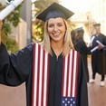 thumbnail image 5 of US United States Flag Graduation Stole Graduate Shawl Sash Scraf Gift For Abroad Student International Study (Square), 5 of 6
