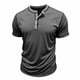 thumbnail image 5 of Tops para hombre, blusas y camisas de manga corta con cuello redondo para hombre, camisas casuales de verano de color liso, camisa de manga corta con botones y cuello redondo, camisa de poliéster para, 5 of 8