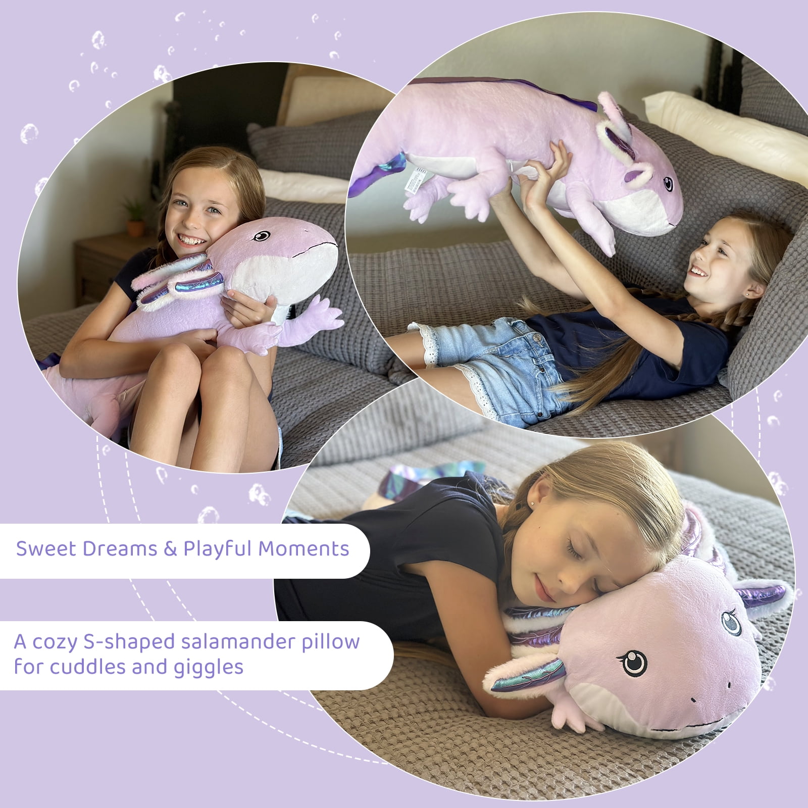 MaoGoLan 43.3 inch Long Axolotl Plush Pillow Axolotl Stuffed Animal Plush Toy Stuffed Net Toys