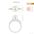 thumbnail image 5 of ANGARA South Sea Cultured Pearl Ring with Graduated Diamonds in 14K White Gold for Women | June Birthstone, Birthday, Anniversary, Jewelry Gift for Women | Pearl Ring, 5 of 8