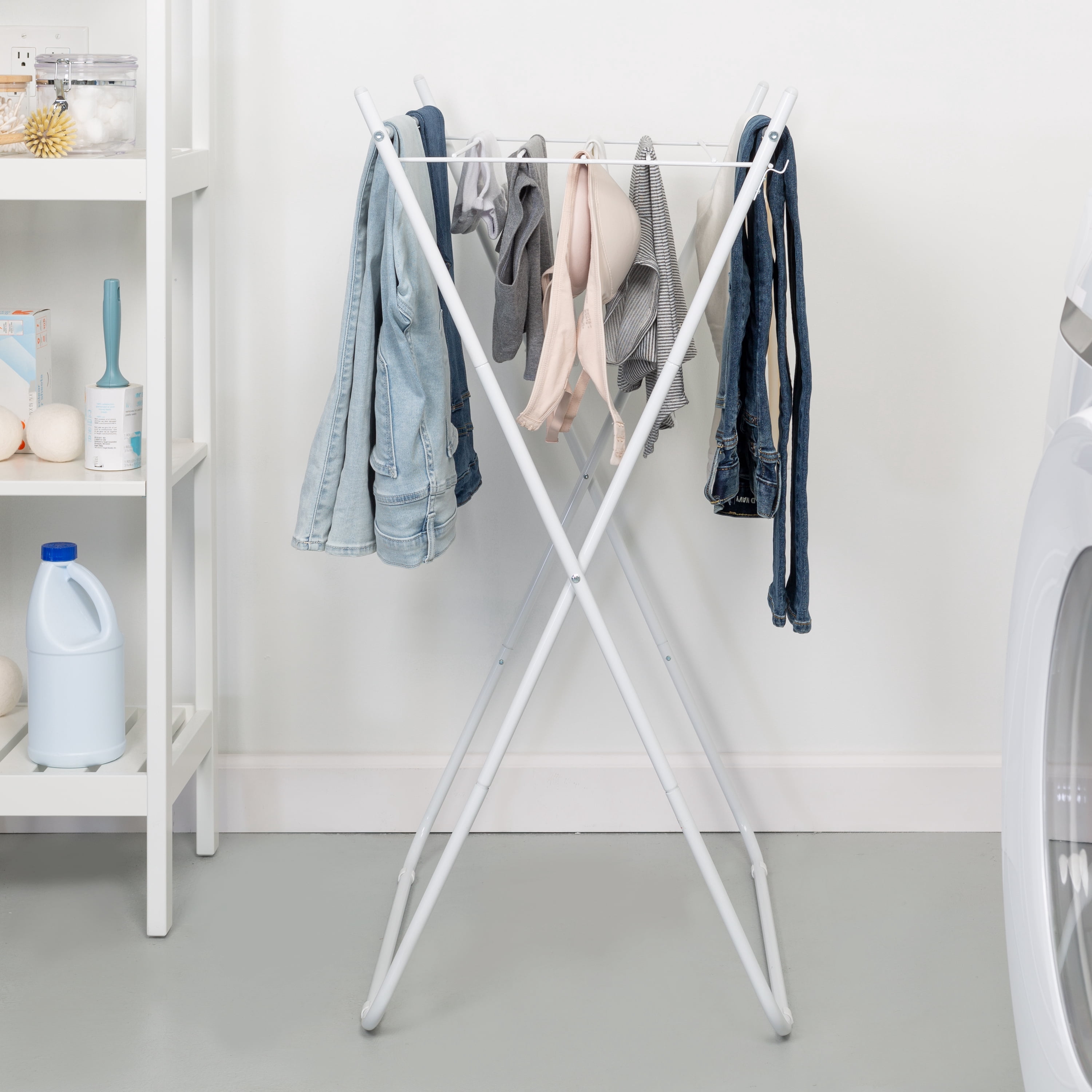 Honey-Can-Do Metal Folding Clothes Drying Rack, White