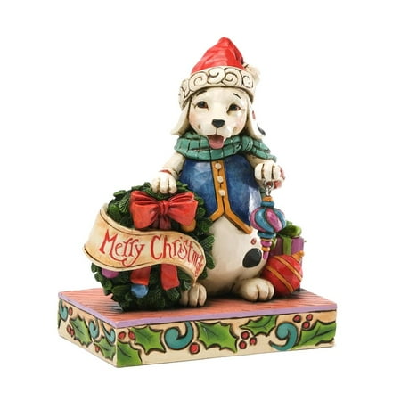 Jolly Old Santa - Heartwood Creek 4034391 Jolly Old Santa Paws Christmas Dog with Wreath