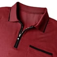 thumbnail image 6 of YLSDY Mens Sports Shirts Quarter Zip up Shirts Casual Classic Lightweight Short Sleeve Golf Collared Shirt with Pocket Red M, 6 of 6