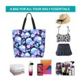 thumbnail image 6 of Pofeuu flower Skull star Print Reusable Grocery Bags - Washable, Foldable, Packable Tote, Large Handles, Heavy Duty, Zippered Top Pouch, 6 of 8