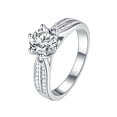 thumbnail image 1 of 925 mujeres con anillo de compromiso de plata, boca ajustable, diamante real de 1 quilate, 1 of 5