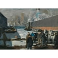 thumbnail image 2 of Bellows, George 14x11 Gold Ornate Wood Framed with Double Matting Museum Art Print Titled - Men of the Docks, 2 of 4