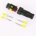 thumbnail image 2 of 12V Waterproof Connector, Electrical Waterproof Connector Male Plug and 1.5mm Female Plug Terminals, Waterproof Electrical Wire Connector for Motorcycle Auto Truck (2 Pin 10pcs), 2 of 5