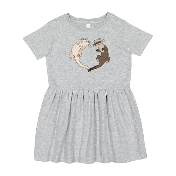 Inktastic Cute Ferret Heart Girls Toddler Dress