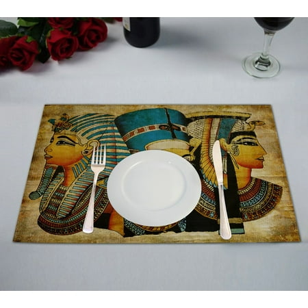 

GCKG African Design Placemat Ancient Egyptian Parchment Artwork Placemat 12x18 Inch Set of 2