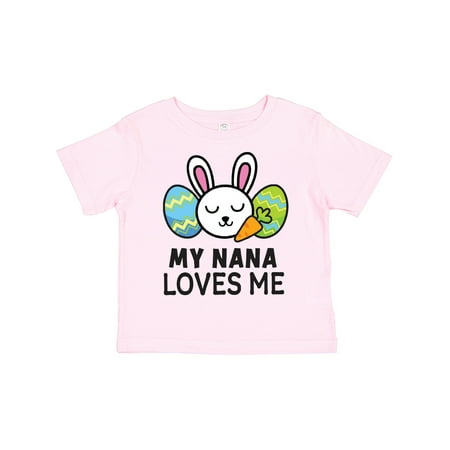 

Inktastic My Nana Loves Me with Bunny and Easter Eggs Gift Toddler Boy or Toddler Girl T-Shirt