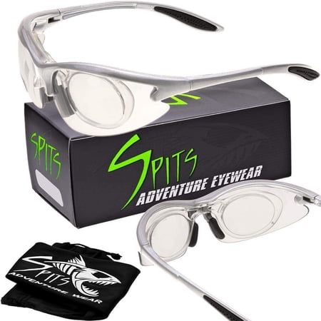 Spits Eyewear 1.50 Full Magnifying Shooting Safety Glasses MAGSHOT Pick Frame & Lens Color (Lens color: Clear Anti-Fog, Frame color: Silver)