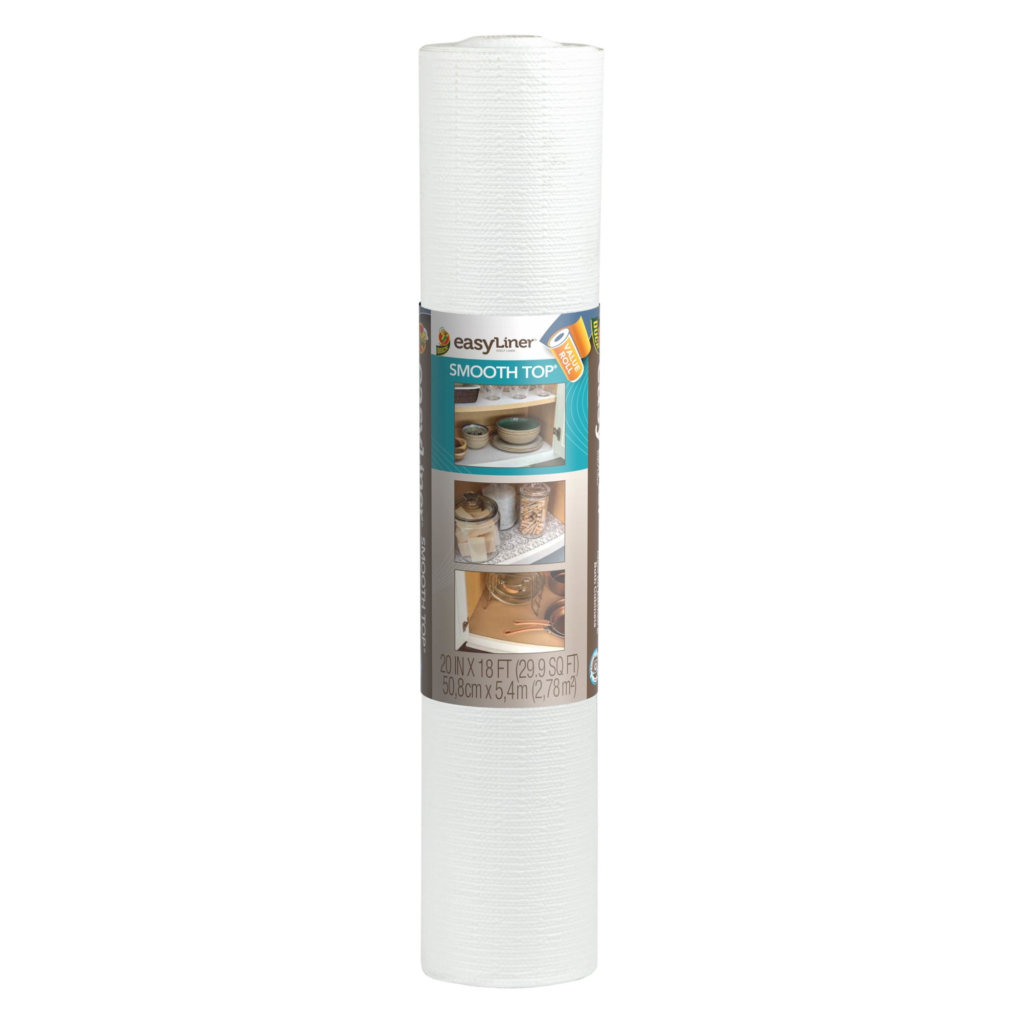 Smooth Top EasyLiner Shelf Liner, White 20" x 18' Roll