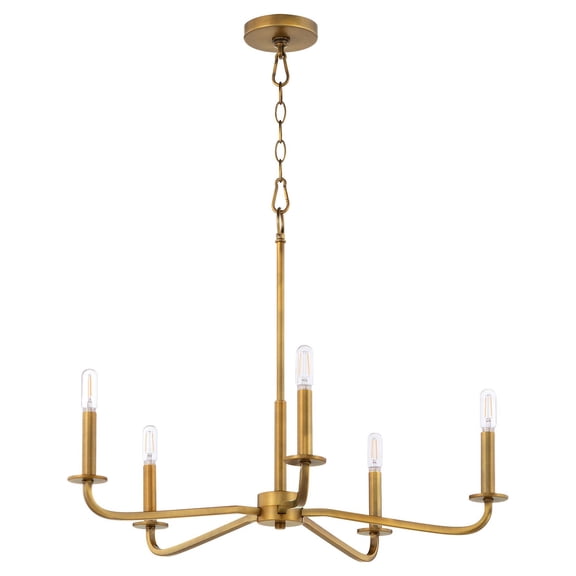 6307-5-47 Quorum Lighting Rutherford - 5 Light Chandelier-20.75 Inch Tall and 24.5 Inch Wide-Brushed Brass Finish