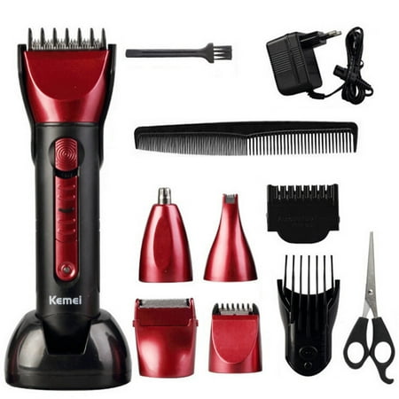 Kemei 5in1 Grooming Set Men's Personal Electric Razor Shaver, Cordless Hair Clipper Haircut, Beard Nose Ear