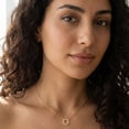 thumbnail image 2 of Vinali Solid 14k Gold Minimalist Circle CZ Pendant, 2 of 6