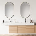 thumbnail image 2 of Ispra 36" Oval Bathroom/Vanity Brushed Gold Aluminum Framed Wall Mirror, 2 of 7