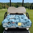 thumbnail image 3 of COEQINE Quilted Golf Cart Seat Cover, Folds Like a Bag with Handle for Easy Carry, Universal Fit 51.2"x30.3" for EZGO Yamaha Club Car 2-Seaters, 4 Pockets, Blue Hibiscus Floral, 3 of 8