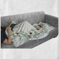thumbnail image 6 of Anemone Flower Soft Flannel Fleece Throw Blanket, Round Composition with Flourishing Fresh Bedding Plants and Stems, Cozy Plush for Indoor and Outdoor Use, 50" x 70", Green Peach Black, by Ambesonne, 6 of 6