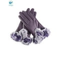 thumbnail image 2 of Deago Winter PU Leather Gloves for Women, Wool Fleece Lined Warm Gloves, Touchscreen Texting Thick Thermal Snow Driving Gloves (Purple), 2 of 9